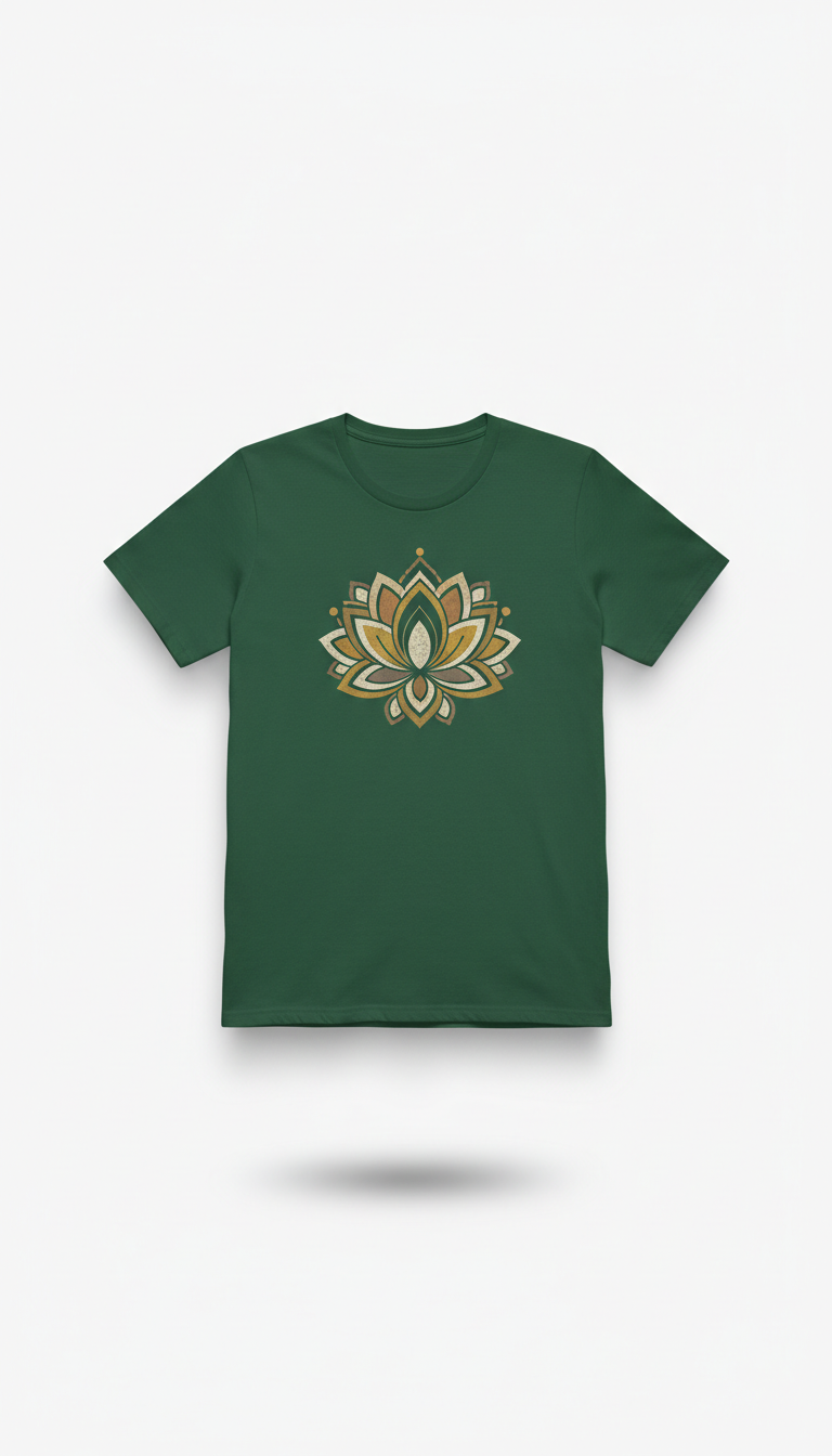 Minimalist Yoga T-Shirt with Traditional Motif
