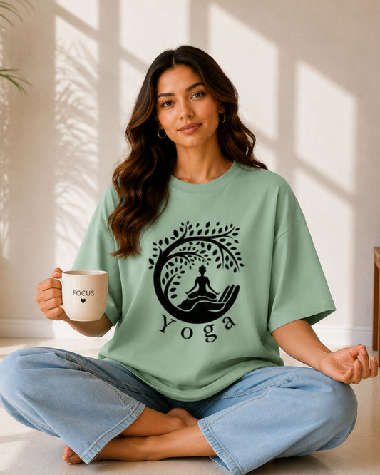 Yoga Unisex Oversized Tee - front view
