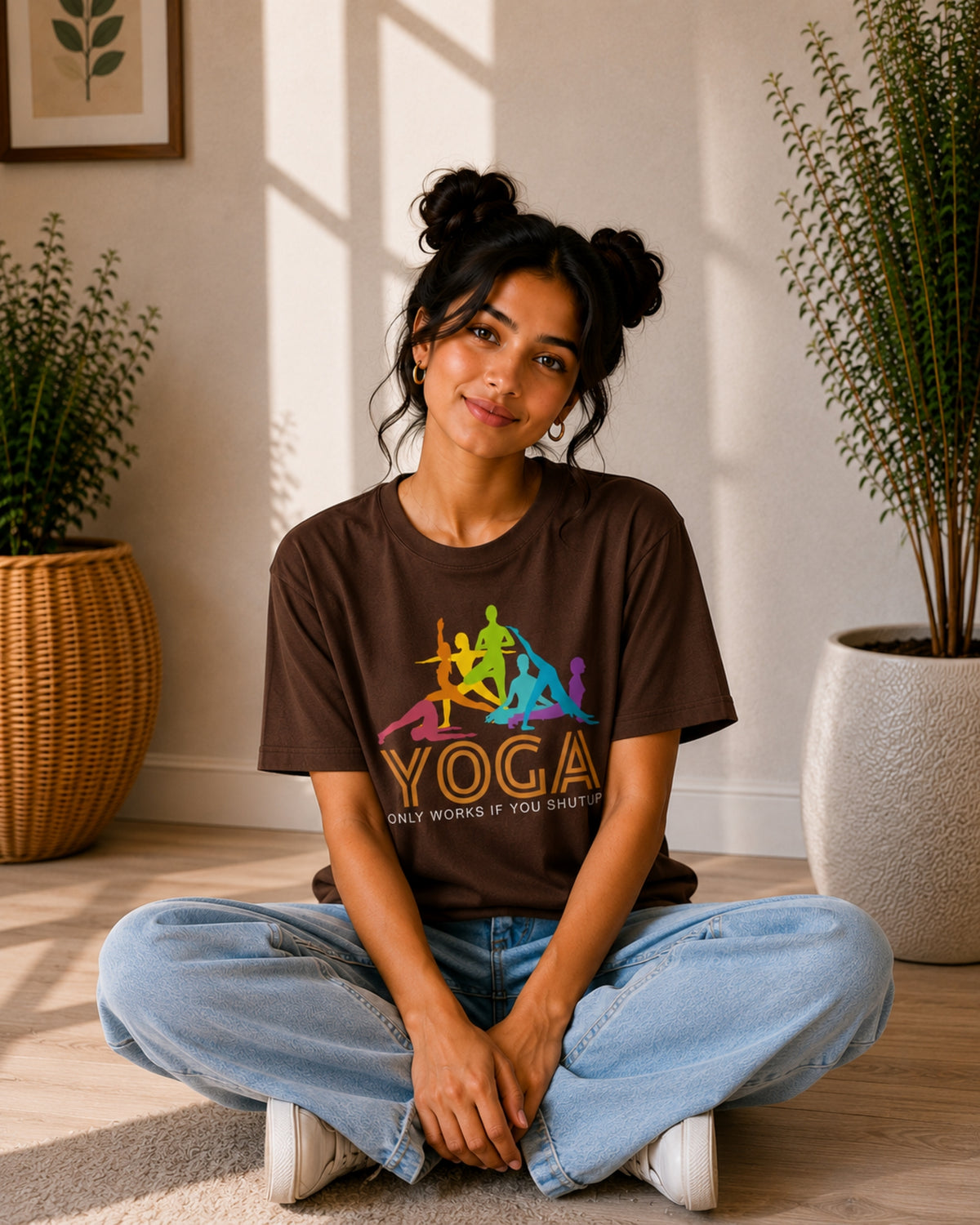 Yoga Only Works If You Shutup Unisex Classic Crew T-Shirt - photo 4