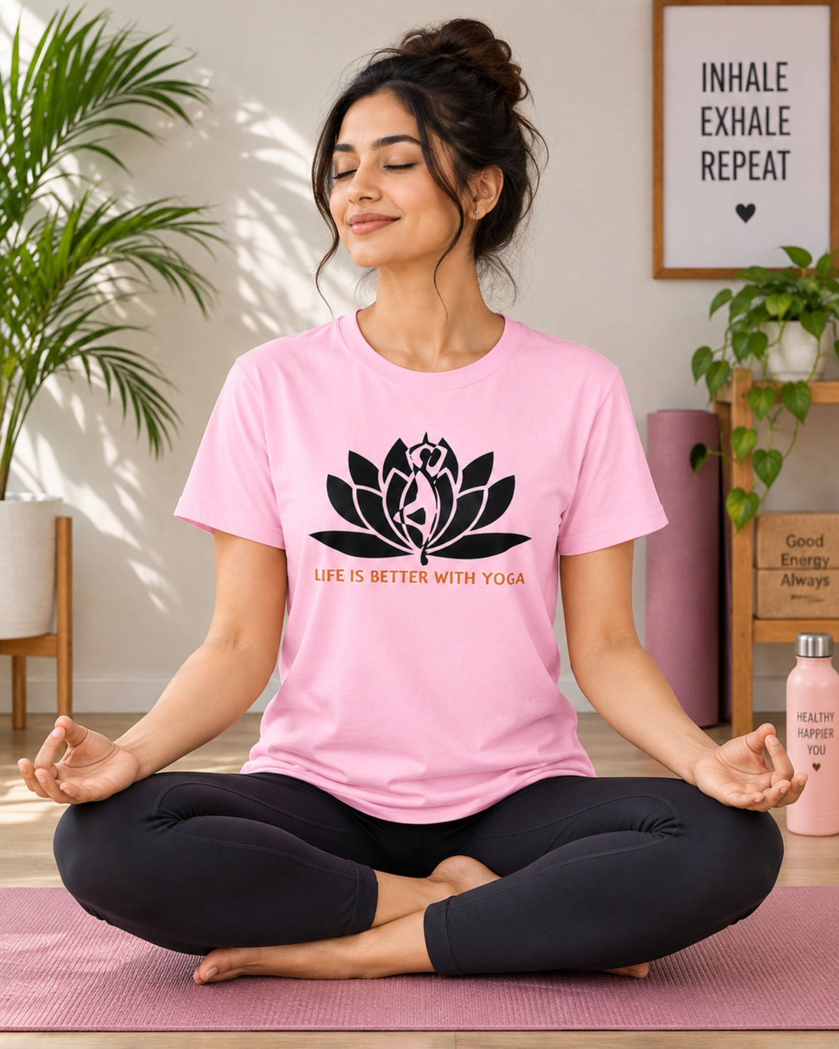 Life is Better with Yoga Unisex Classic T-Shirt - front view