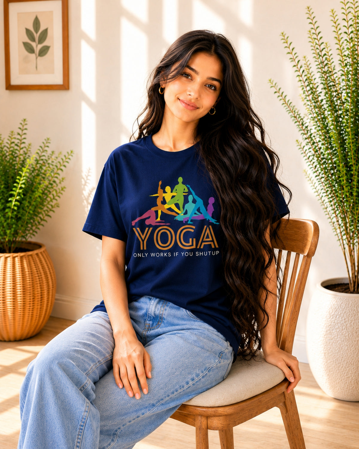 Yoga Only Works If You Shutup Unisex Classic Crew T-Shirt - front view