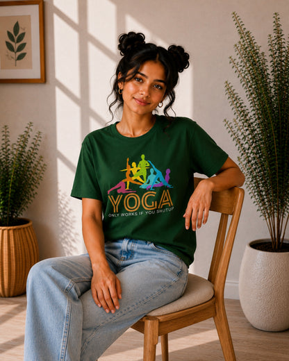 Yoga Only Works If You Shutup Unisex Classic Crew T-Shirt - photo 3