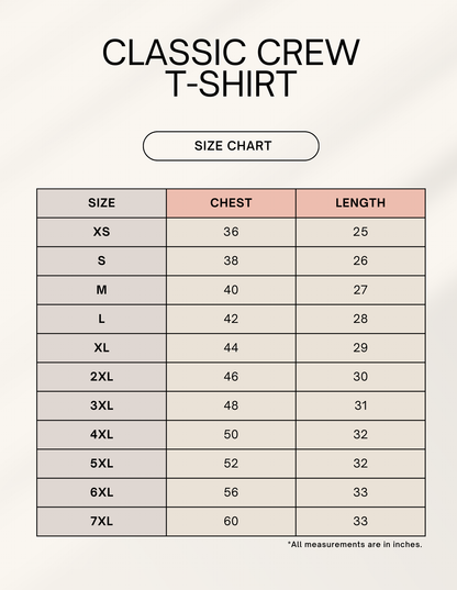 NAFEYA size chart - yoga t-shirt sizing guide XS to 7XL