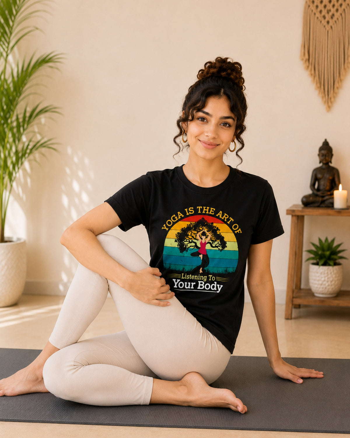 Yoga is the art of listening to your body Unisex Classic T-Shirt - photo 3