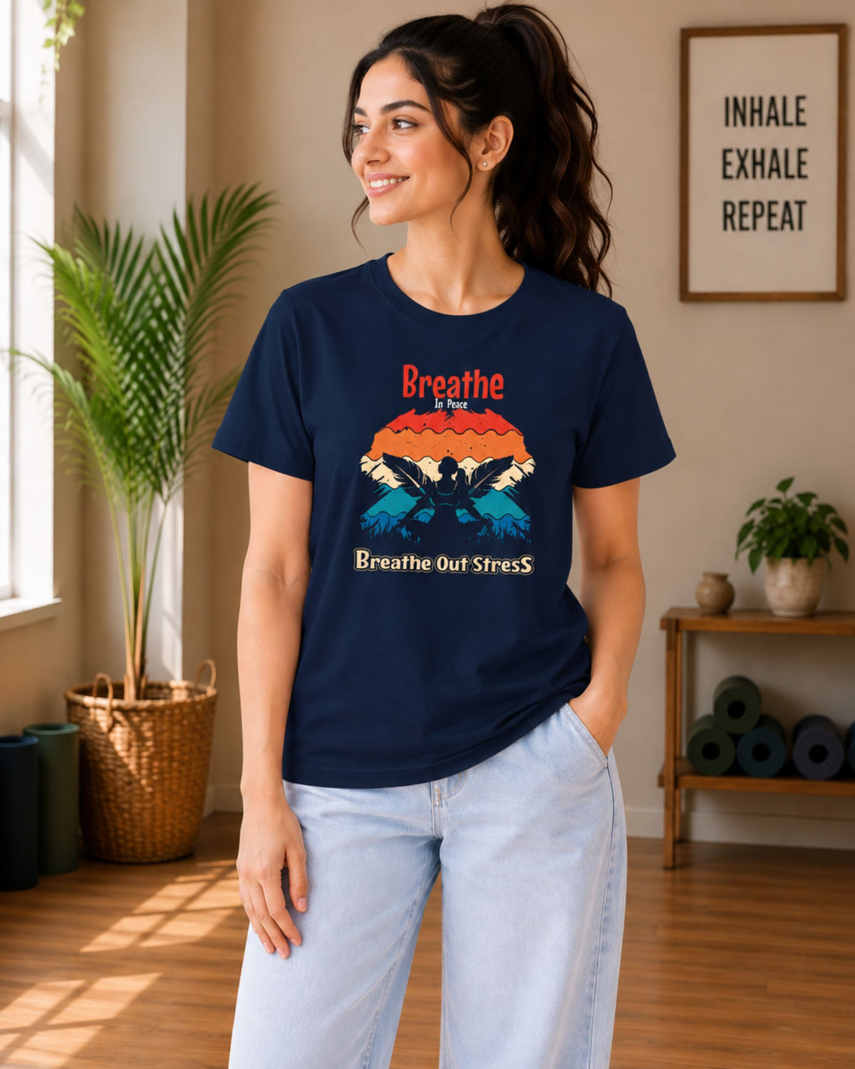 Breathe in peace breathe out stress Unisex Classic T-Shirt - photo 7