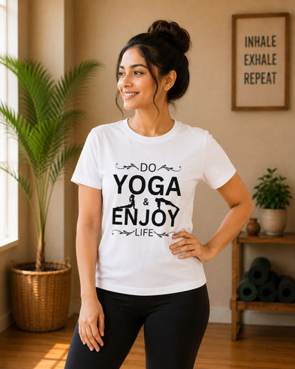 Do Yoga & Enjoy Life Unisex Classic Crew T-Shirt
