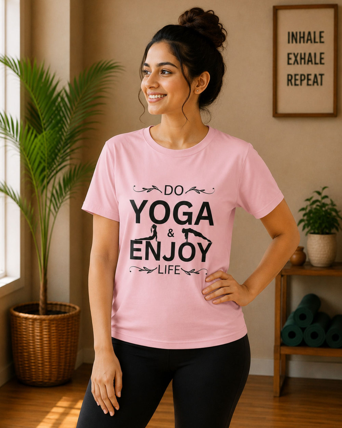 Do Yoga & Enjoy Life Unisex Classic Crew T-Shirt