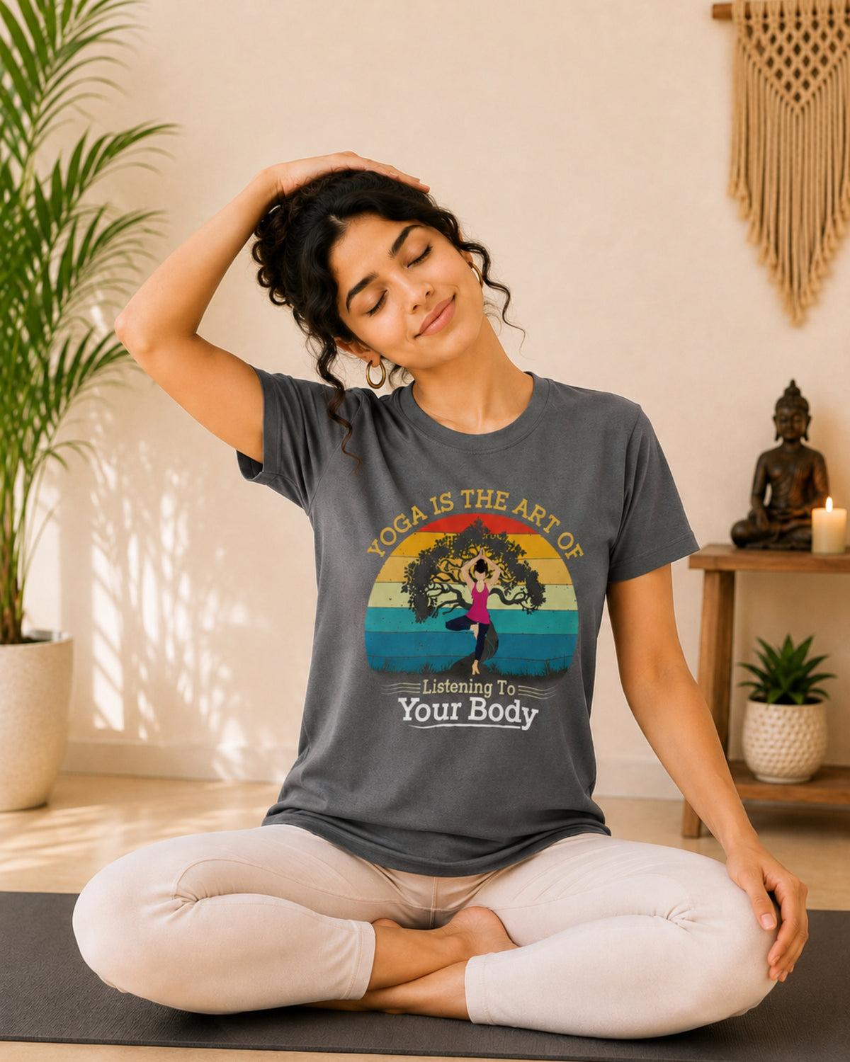 Yoga is the art of listening to your body Unisex Classic T-Shirt - front view