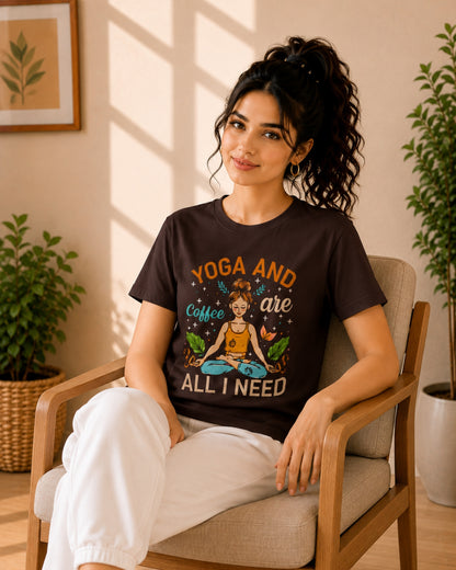Yoga and Coffee are all I need Unisex Classic T-Shirt - photo 4