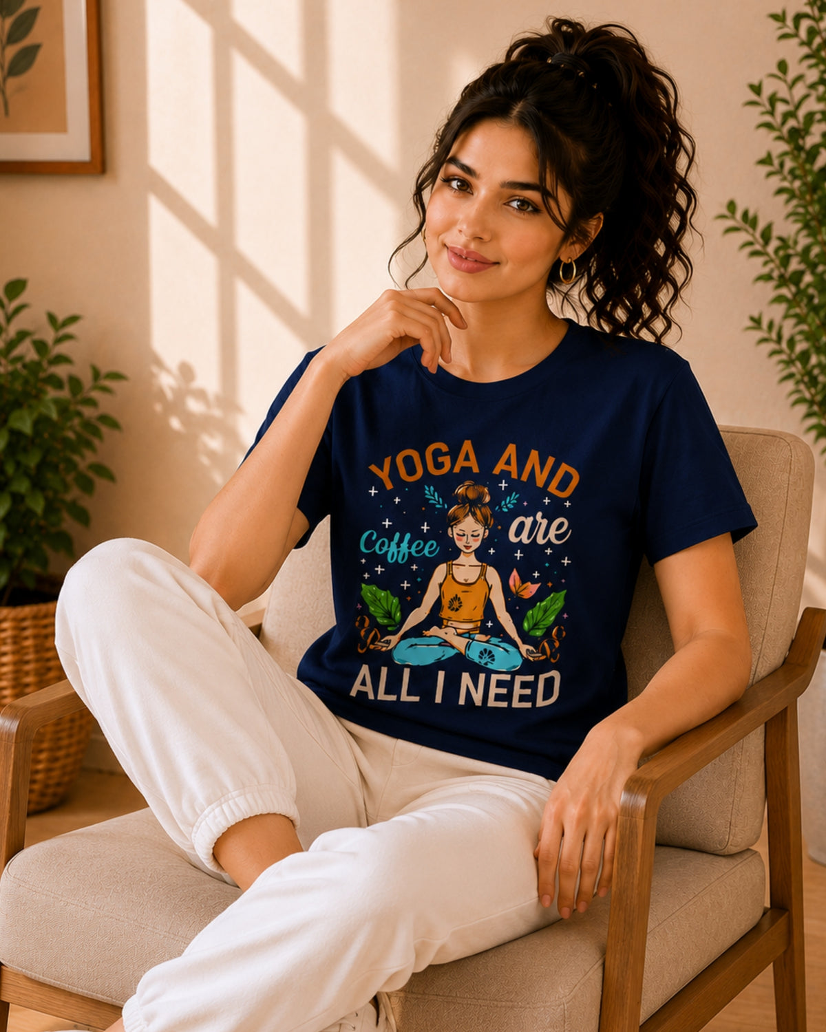 Yoga and Coffee are all I need Unisex Classic T-Shirt - photo 5