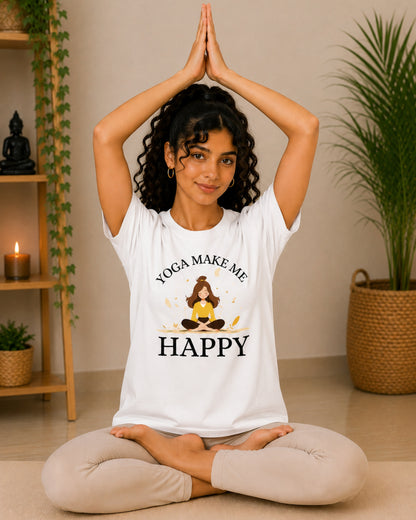 Yoga make Me happy Unisex Classic T-Shirt - front view