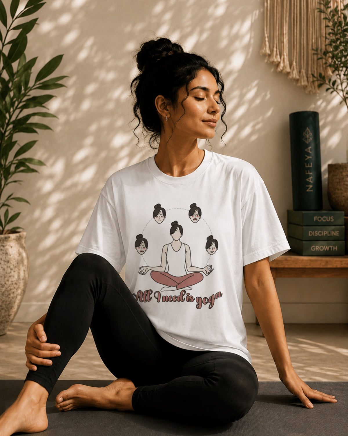 All need is Yoga Unisex Classic Crew T-Shirt - front view