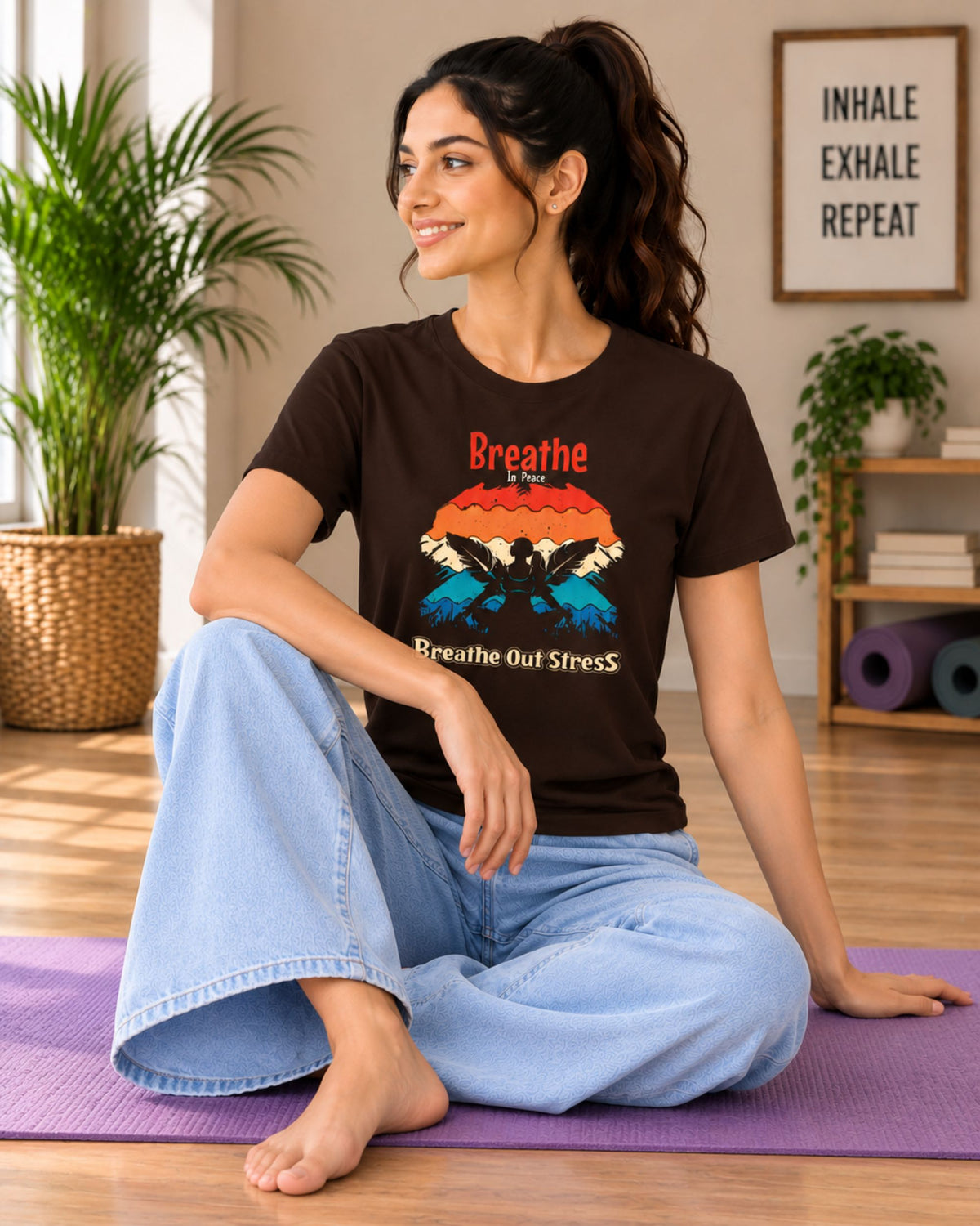 Breathe in peace breathe out stress Unisex Classic T-Shirt - photo 2