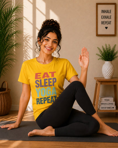 Eat Sleep Yoga Repeat Unisex Classic T-Shirt - photo 3