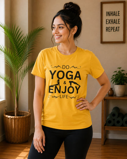 Do Yoga & Enjoy Life Unisex Classic Crew T-Shirt