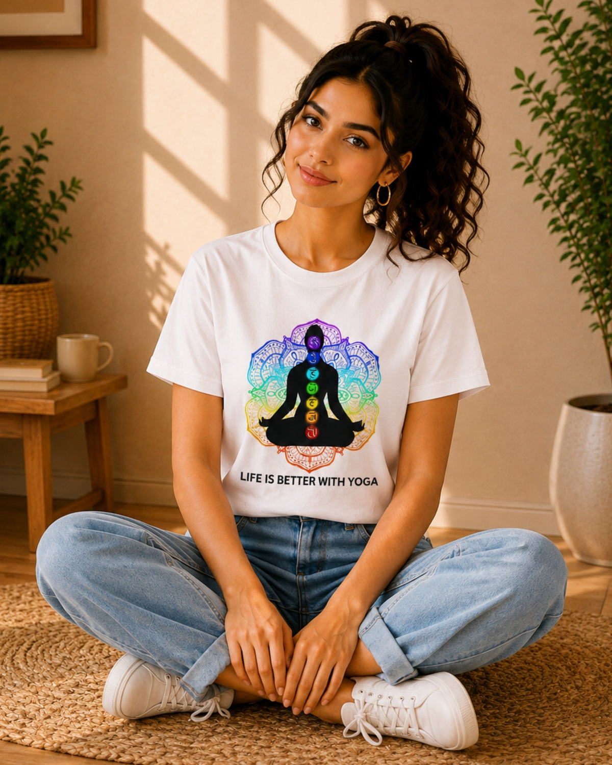 Life is Better With Yoga Unisex Classic T-Shirt - front view