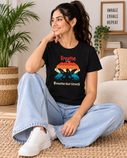 Breathe in peace breathe out stress Unisex Classic T-Shirt - photo 3