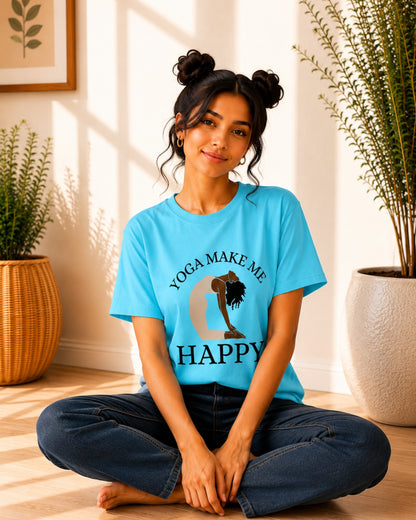 Yoga Make Me Happy Unisex Classic T-Shirt - front view