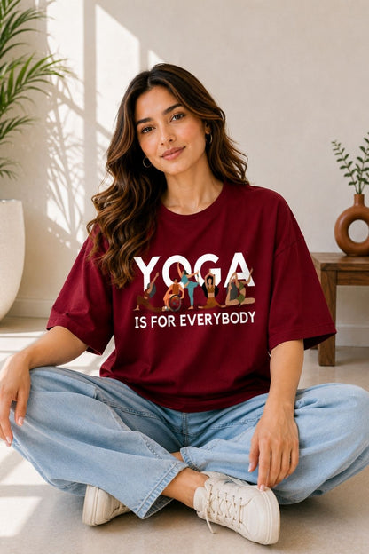 Yoga is for everybody Unisex Oversized Tee - front view
