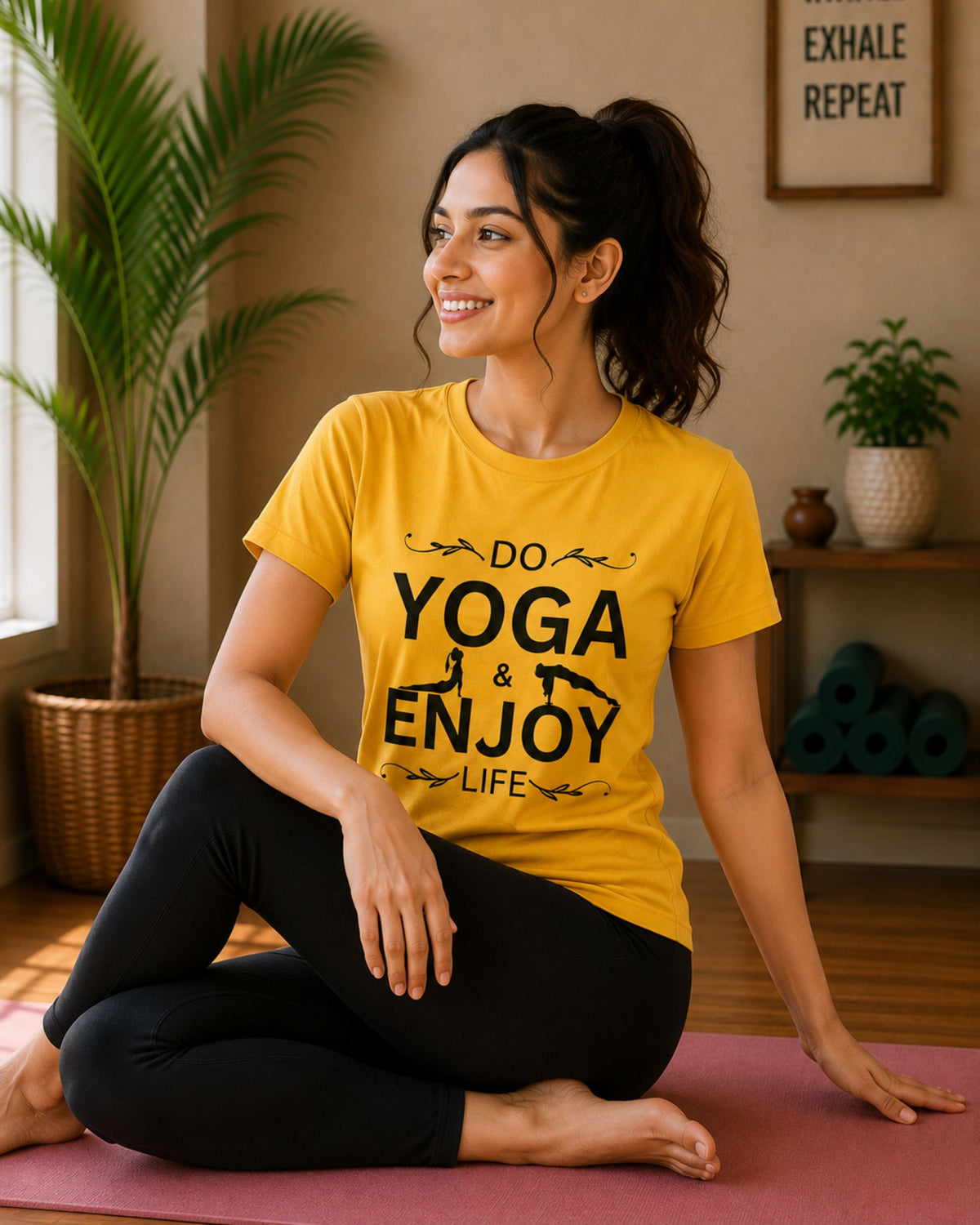 Do Yoga & Enjoy Life Unisex Classic Crew T-Shirt