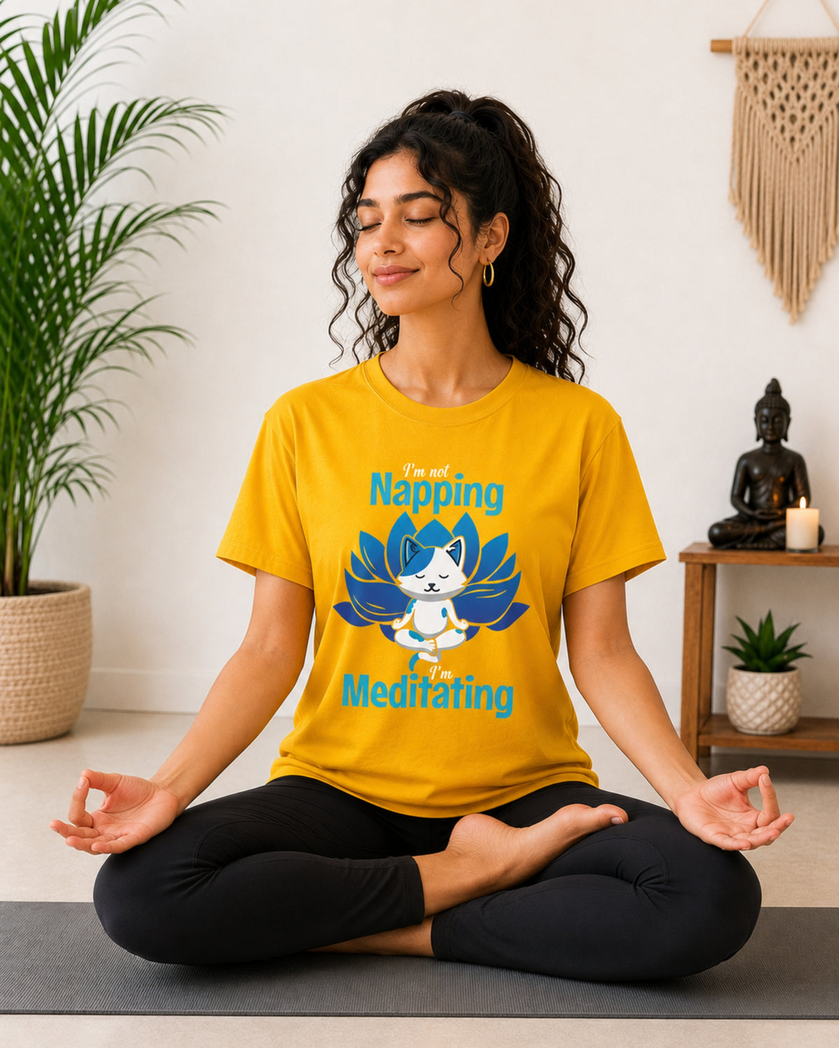 I'm not Napping I'm Meditating Unisex Classic T-Shirt - front view