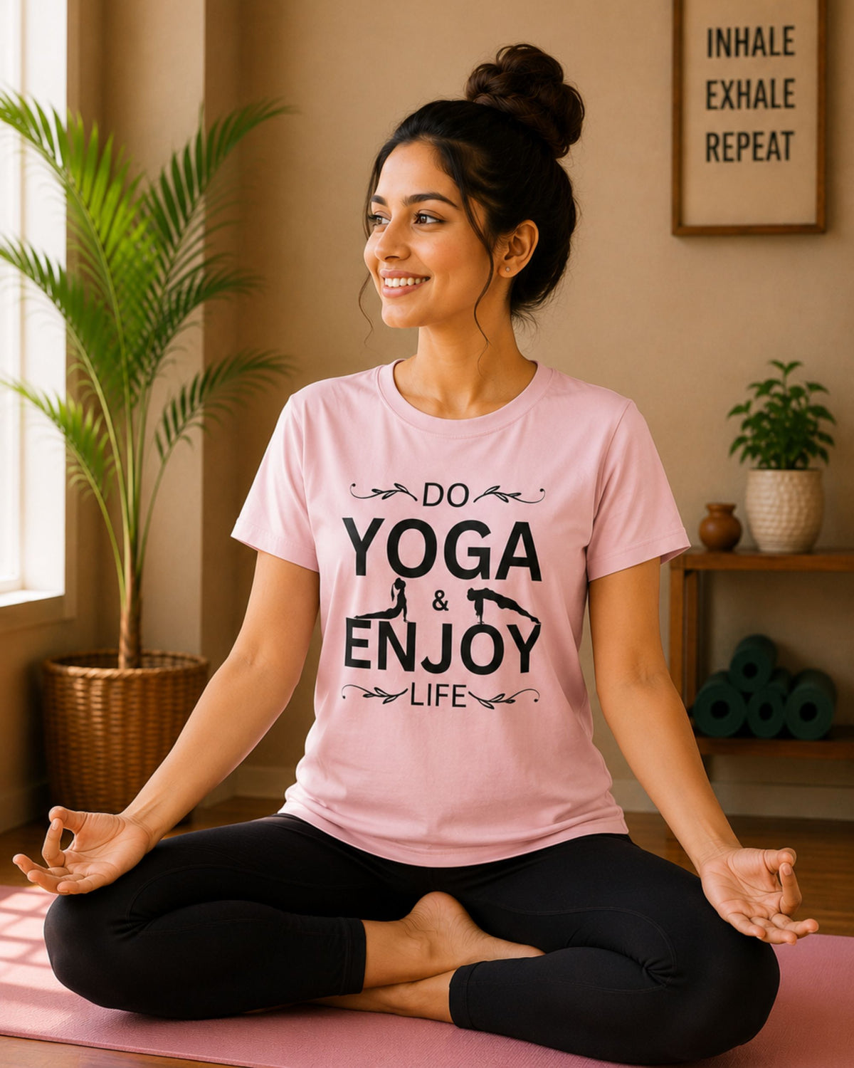 Do Yoga & Enjoy Life Unisex Classic Crew T-Shirt