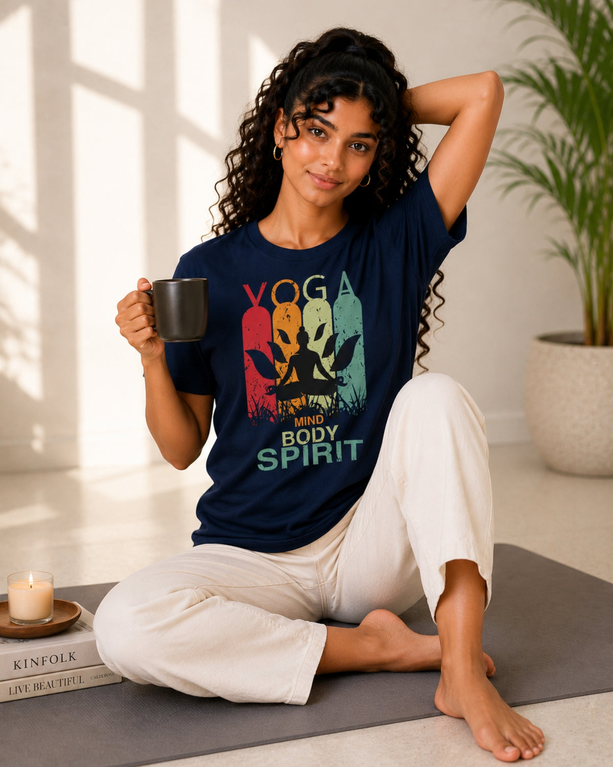 Yoga Mind Body Spirit Unisex Classic T-Shirt - front view