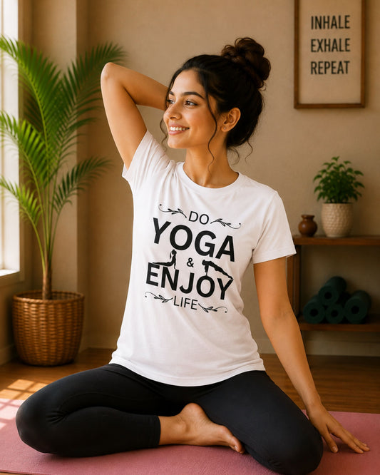 Do Yoga & Enjoy Life Unisex Classic Crew T-Shirt